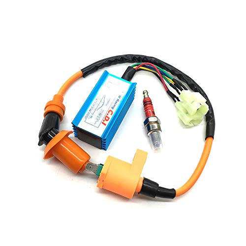 Vrweare High Performance Motorcycle Racing 6Pin Cdi Ignition Coil Spark Plug Set Fit For Gy6 150Cc 125Cc 50Cc 4-Stroke Engines Scooter Atv Go Kart Moped Quad Pit Dirt Bike Cart #TOP1