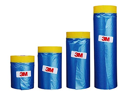 Plastic Sheeting Automotive Masking Tape - Multi Size Pack - No Residue Painters Plastic Drop Cloth For Painting - Plastic Paint Tape And Drape - Pre-Taped Masking Film (65 Feet) (3 Of Set (35.4 In)) #TOP6
