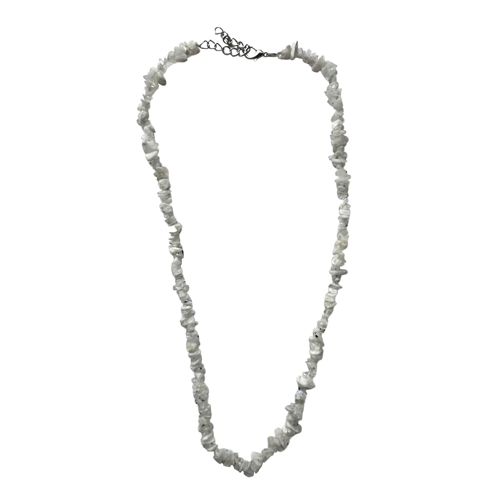 VIE Gemstone Chips Necklace, Rainbow Moonstone