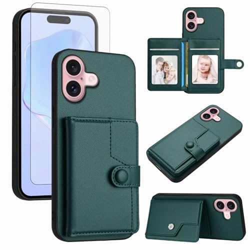 Coque iPhone 16 protégeant des vols RFID et bris d'écran grâce au verre trempé mince