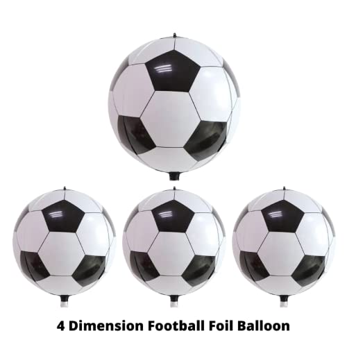 Image of Party Decorz Football Foil Balloon Set Of 5pcs (1pcs 4D Football Foil Balloon +2pcs Football Foil Balloon +2pcs Star Foil Balloon) For Football Theme Party Decoration