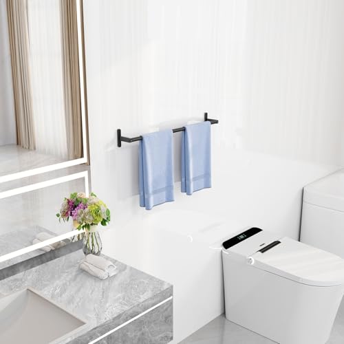 Towel Racks for Bathroom 24 Inch, Towel Bar for Bathroom Wall, Heavy Duty Bathroom Hand Towel Holder Organizer, Single Bath Towel Bar Wall Mounted, Matte Black - Thumbnail 5