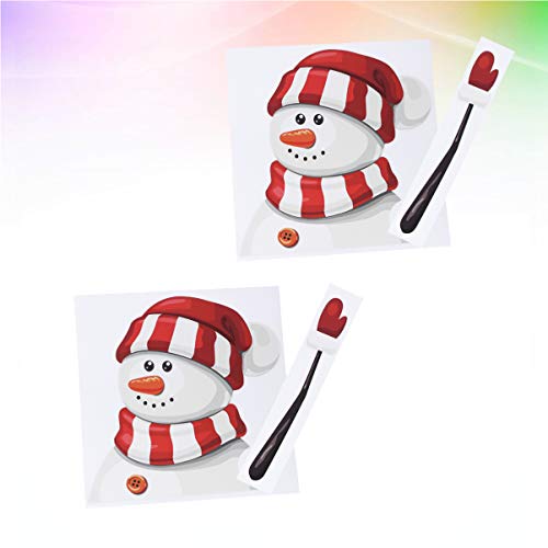 Toyvian 2Pcs Natal Santa Acenando Decalque Do Limpador de PÃ¡ra-Brisa 3D Cartoon Adesivo Limpador de