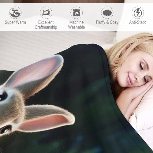 Manta de forro polar de conejo un regalo mullido para cama y sofá 6