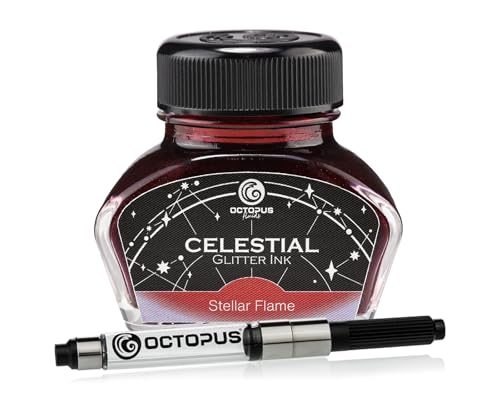 Celestial Glitter Stellar Flame - Pluma estilográfica con purpurina con convertidor (30 ml)