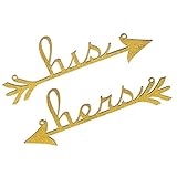 Señales de flechas para él y para : pueden ser perfectas para la silla de su boda, decoración del hogar, para fotografías e incluso podría usar el marco exterior recortado para hacer bricolaje en su dulce hogar.