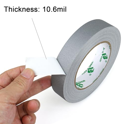 Image of BOMEI PACK Grey Gaffer Tape, Matte Non-Reflective, 1inch x 30yds No Residue Hand Tear Self-Adhesive Gaffer Tape for Labeling, Cable, Stage, Photo Studio, Painters and Duct Repair, 1 Pack