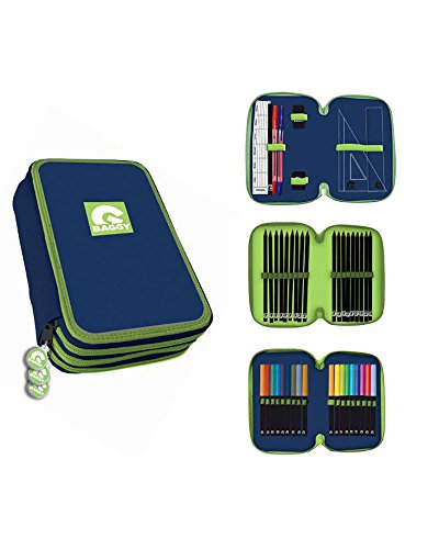 BAGGY Estuche Plumier 3 pisos con material escolar completo