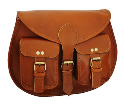 13 inch Leather Crossbody bags for women Vintage Style Genuine Hobo Handmade Brown Travel Ladies Shoulder Purse2