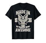 vintage 1936 90th birthday 90 years of being awesome maglietta