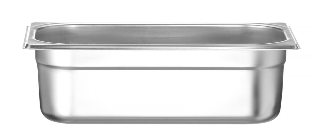 HENDI Contenitore Gastronorm GN 1/3, Budget Line, resistenza termica -40 °C a 250 °C, per forno e bagnomaria, 4L, 325x176x(H) 100mm, acciaio inox