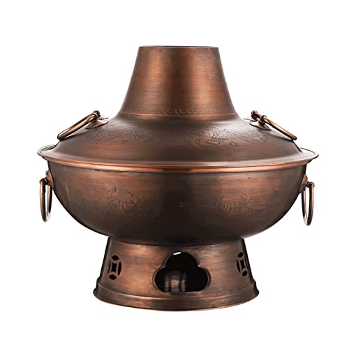 Olla de cobre para hot pot chino con diseño vintage de latón de 38cm 2