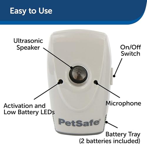 PetSafe Bellkontrolle für Innenräume, Bellsensor mit Ultraschallton, 8 M Reichweiter, 2 3V-Batterien nötig, 2er-Pack.