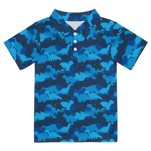 Boys Polo Shirt Cute Animal Print Comfortable Short Sleeve Hawaiian Shirt