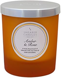 Shearer Candles Amber and Rose Scented Jar Candle with Silver Lid - Yellow,Yellow