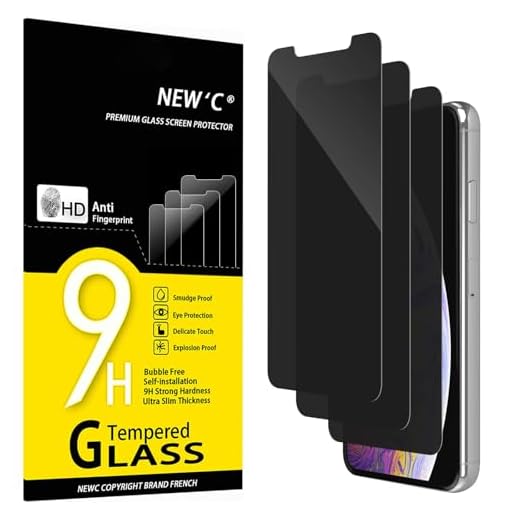NEW'C 3 Stück, Sichtschutz für iPhone 11 Pro Max/iPhone XS Max für Panzerglas (6,5 Zoll) für Panzerglas, Verbesserter 28-Grad-schutzwinkel, Ultra-Haltbare 9H Härte, Blasenfrei