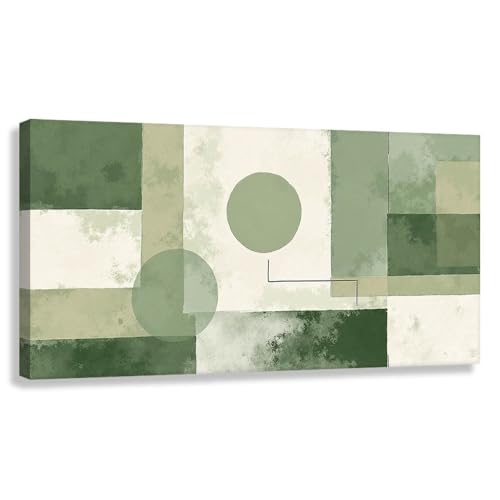 Novup Green Abstract Wall Art Geometry Canvas Print Decor Geometric