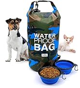 kathson Dog Food Travel Bag Portable Dog Food Storage with Collapsible Dog Travel Bowls 42 Cups L...