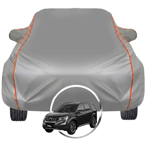 Image of Pivalo Car Cover for Mahindra XUV 500 - Fits All Model & Year | 100% Waterproof All-Weather UV & Paint Protection | Premium 3-Layer Fabric | Triple Stitched with Reflective Piping (Grey)