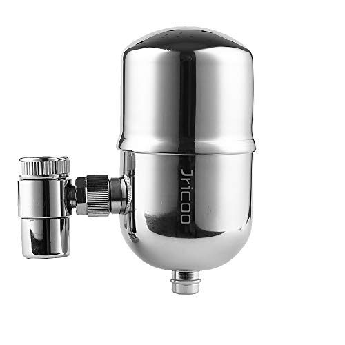 Jricoo Faucet Water Filter, 304 Stainless-Steel Water Faucet Filtration System, High Water Flow