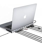 Station d'accueil USB C Docking Station, 13 en 1 hub USB C Dual Monitor mit 2 4K HDMI, VGA, 3xUSB...