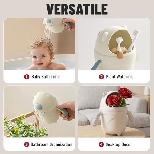 LdawyDE Haare Waschen Kinderschutz, Haarwaschbecher Baby von Bär Design, Baby Badespülbecher, Haarwaschhilfe Kinder mit Kopfhautbürste für Kinder zum Haarewaschen und Baden