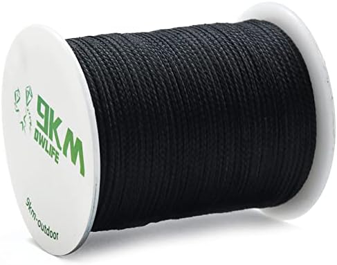 9KM DWLIFE Black Kevlar Cord, High Strength Ultralight, UV Resistant, Abrasion Resistance for Model Rocket Paracord, Kite String, Hammock Tarp Ridgeline, Tactical Survival for Outdoor (50Lb 100Ft)