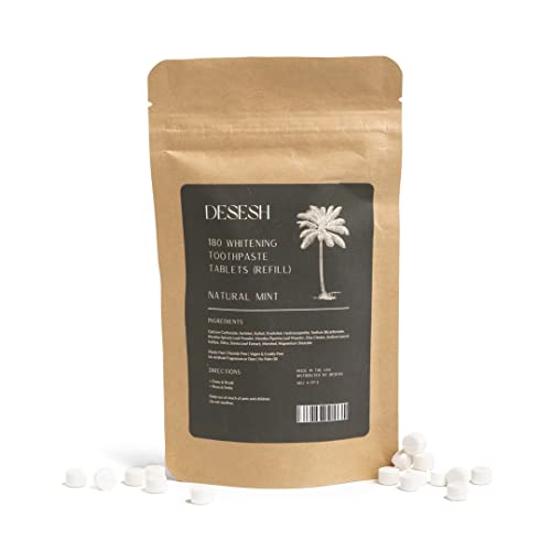 180 Whitening Toothpaste Tablets in Biodegradable Pouch, USMade