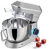 Stand Mixer 8.5QT 6+1 Speeds 660W Tilt-Head Kitchen Electric Stand Mixer Food Mixers with Dough Hook, Whisk, Beater, Splash Guard & Mixing Bowl for Baking by DOBBOR, Silver