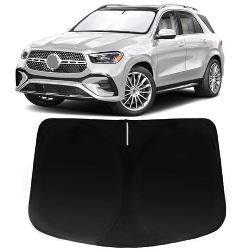 PAIMOHO Windshield Sun Shade for 2020-2025 Mercedes Benz GLE SUV 350 450 (Not for GLE Coupe), Car Front Window Sunshade with 240T Sun Visor Protector Blocks UV Rays Heat Sun Shield Accessories