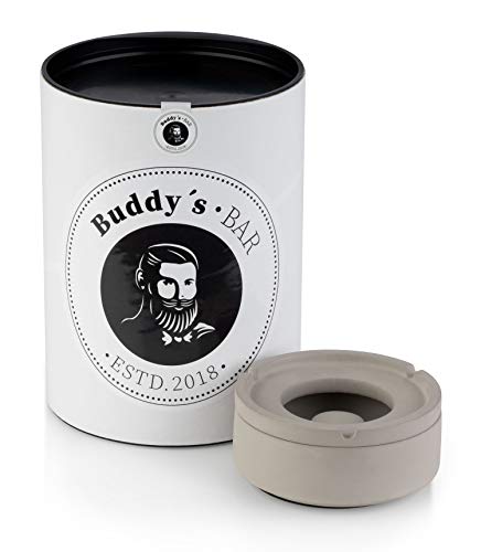 Buddy's Bar - Cendrier "Béton", cendrier à vent de haute qualité en béton, diamètre 10,5 cm, hauteur 5 cm, meuble protégeant le dessous, gris béton Cover