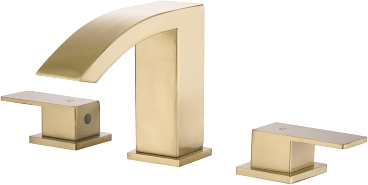Robinet de salle de bain 3 trous avec deux poignées et flexibles