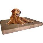 Dogbed4less Extra Large True Orthopedic Gel Memory Foam Dog Bed, Waterproof Liner and Durable Brown Cover, XL 47X29X4 Inch Fit 48″X30″ Crate