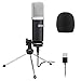 Produktbild USB PC Mikrofon, UHURU 192KHZ / 24 Bit Studio Cardioid Kondensator Aufnahmemikrofon mit professionellem Sound Chipsatz Plug & Play Desktop Stativ Mikrofon für Skype YouTuber Karaoke Gaming Aufnahme