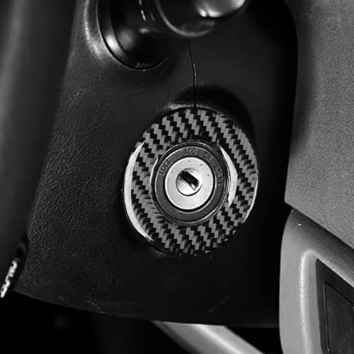 Car Interior Accessories Ignition Switch Ring Carbon Fiber Trim Sticker Compatible with Toyota Tundra 2007 2008 2009 2010 2011 2012 2013