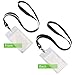 12 Pack (Dozen) Lanyards with Oval Hook and Transparent Badge Holders - Both Sides of The Badge can be Used for Identification. with SafeFlight Cleaning Cloth and Retail Pack