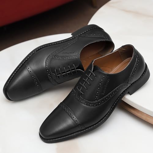 Image of LOUIS STITCH Formal Lace Up Shoes for Men | Handcrafted Italian Leather Mens Oxford Shoes| RXOX