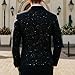 Mens Blazer Jacket One Button Suit Jacket Shiny Solid Fashion Coat Lightweight Party Performance Coats Blazer Black Large