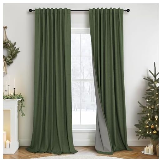 Vintage Green Blackout Curtains Set