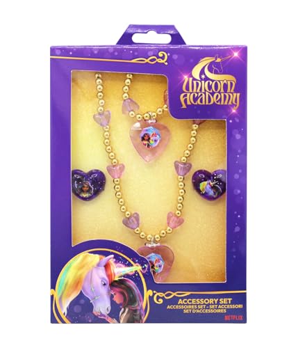 Joy Toy - Unicorn Academy Schmuckset: 1 Perlenarmband, 1 Perlenhalskette und 2 Ringe