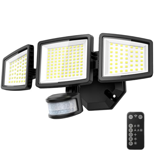PURICH Upgraded LED Security Lights Motion Sensor Light Outdoor, 7000LM, 6500K, Waterproof, Flood Light Outdoor Motion Detector with Adjustable 3 Head, Hardwired Wall Light for Entryway, Yard, Garage
