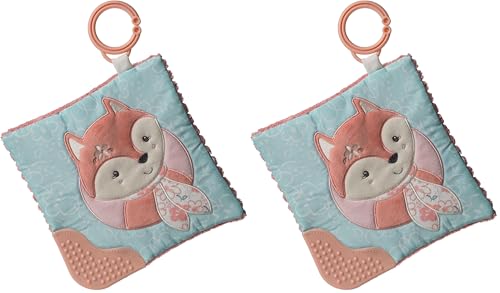 Image of Mary Meyer Crinkle Teether Toy with Baby Paper and Squeaker, 6 x 6-Inches, Sweet n Sassy Fox (Pack of 2)