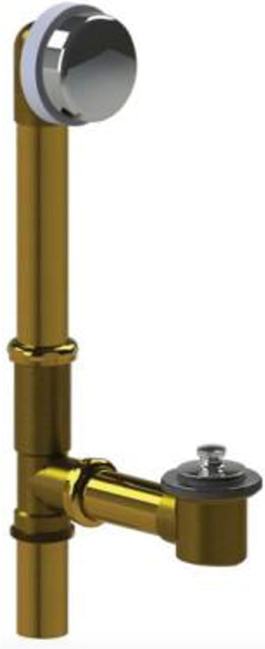 Brass Lift & Turn Bath Waste Drain - 20 Gauge - Fits Most Tubs Up to 16" Deep - 1-1/2" Diameter - Chrome Plated Trim