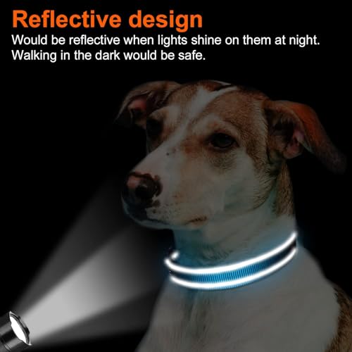 Joytale Halsband Hund, Gepolstertes Hundehalsband Breit aus Neopren Nylon Hundehalsband Verstellbar für Kleine Hunde, Weich und Reflektierend Hundehalsbänder, S, Blau