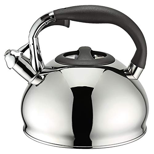 Easyworkz Whistling Stovetop Tea Kettle Food Grade Stainless Steel Hot Waster Tea Pot with Loud Whistle,2.65 Quart(2.5l)