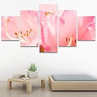 SIGNWIN 5 Panel Canvas Wall Art Pink Petal for Home Decorations Ready to Hang - 60