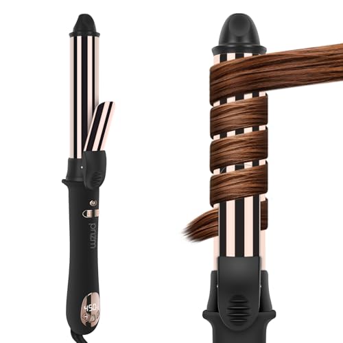 Prizm 1.25inch/32mm Automatic Curling Iron for Big Curler, Rotating Curling Wand Up to 450°F, LCD Display, Auto-Shut Off & Dual Voltage, Negative Ion