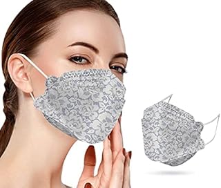 【STORAGE BOX KF94 不織布マスク レース柄 ブルー 】レディース 4D 立体 10枚セット 息がしやすい 4層構造 デザインマスク 呼吸しやすい 息苦しくない おしゃれ エレガント 快適マスク 花粉 通気性が良い 蒸れにくい 化粧崩れしにくい 上品 飛沫防止 感染予防 まとめ買い 詰め合わせ 女性用 不織布 レース柄 ブルー