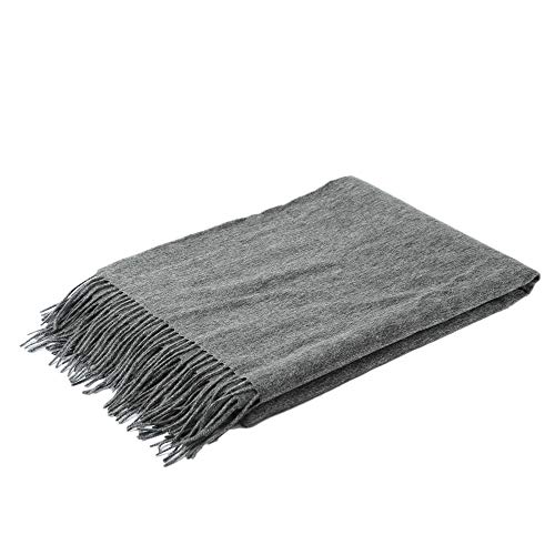 Cuddle Dreams Premium Cashmere Throw Blanket With Fringe, Luxuriously Soft (Gray) #TOP1