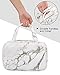 MONSTINA Toiletry Bag, Large Toiletry Bag for women Travel Bag with Hanging Hook Waterproof Makeup Cosmetic Bag Toiletry Bag for Bathroom Shower(Marble White)